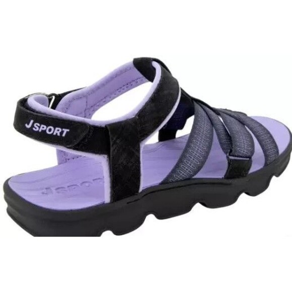 Jsport KAIA Women's Sports Sandal - Adjustable Straps (Black/Purple) - Picture 4 of 6